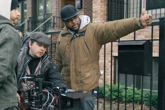 Cinematographer Nick Puetz, 1st Camera Ben Mcburnett, and Rhyan LaMarr on location in the Gold Coast