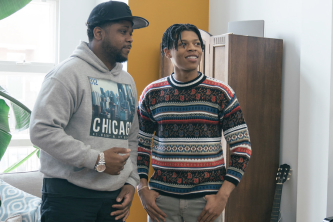 LaMarr and Bryshere Y. Gray on location in Wicker Park